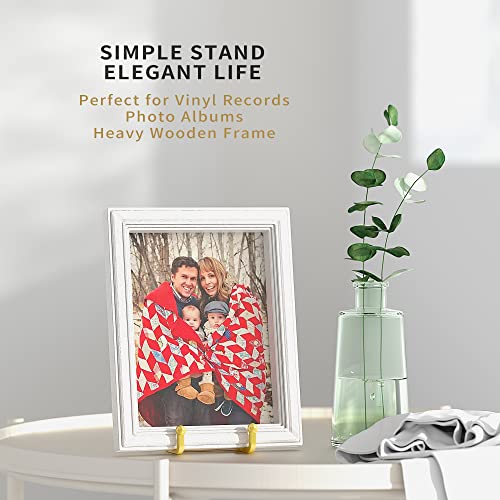 IPAME 6 Inch Metal Square Wire Plate Stands for Display - Gold 2 Pack Holder Stand + Picture Frame Easel for Book, Decorative Plaque, Photo, Platter - size: 6 Inch