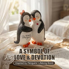 Penguin Gifts for Couple, Romantic Anniversary Wedding Gifts for Men Women, Resin Penguin Figurines, I Love You Gift for Wife Husband Girlfriend Boyfriend, Penguin Statue Home Decor with Greeting Card