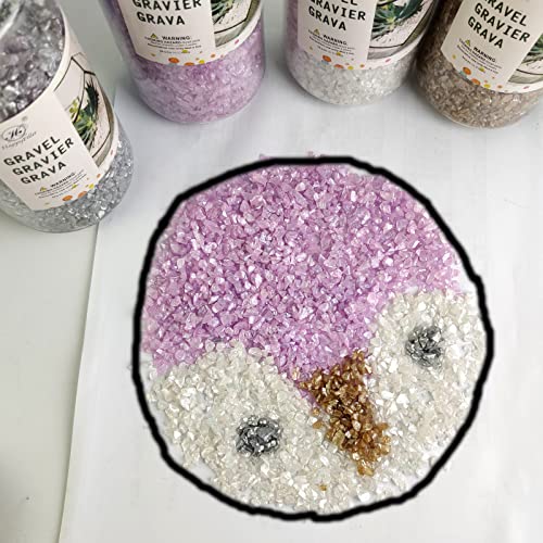 HappyFiller 1.3 Pound Crushed Glass Broken Pieces for Epoxy Resin Arts,Crafts,Garden Landscape,Succulent Soil Cover Gravel,Vase Filler,Candle Holder Decoration,Lavender(Purple) - color: Lavender