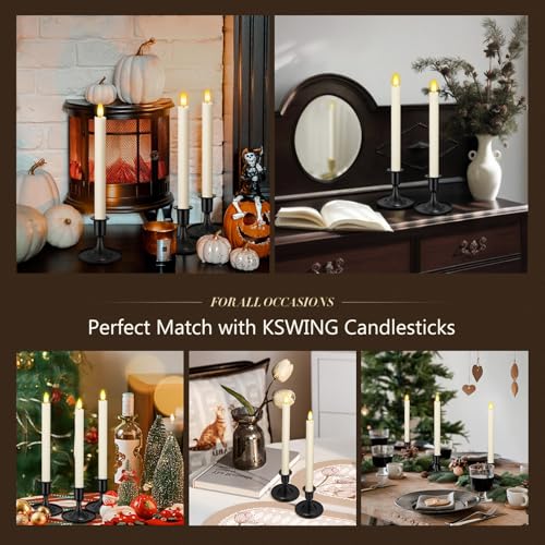 Candlestick Holders 2 PCS Short Metal Taper Candle Holders, KSWING Black Candle Stick Holders Set, Perfect for Table Centerpiece Mantel Party Wedding Christmas Home Decor, Set of 2 - color: Black, size: short - 2pc