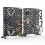 TORACK Pegboard Display Stand for Craft Shows & Fairs, 12 x 16 in Metal Tabletop Pegboard Display with Hooks for Christmas Fair Event(Black, Pack of 4) - style: 4-Pack Black