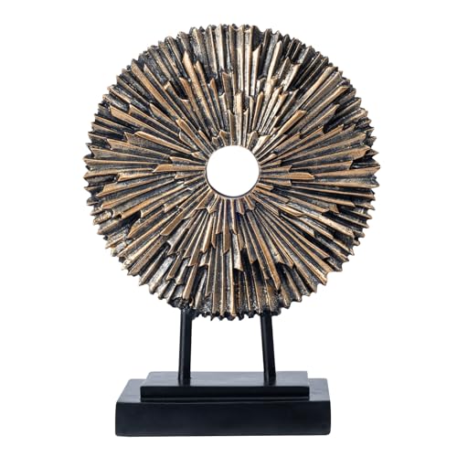 EZ4ENCE Minimalist Round Statue Above Cabinet Decor Kitchen, Modern Decorative Sculpture Home Decorations for Living Room Coffee Table, Office Decor Items, Center Table Decoration (Black) - color: Copper&black