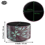 lizimandu Round Leather Art Supply Organizer,Remote Control Holder,360 Degree Rotating,Multi-Functional Pencil Holder,4 Compartments Desktop Stationary Organizer(1-Green Flower) - color: 1-Green Flower