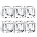 Glass Candle Holder Set of 6 Taper Candle Holders for Candlesticks Clear Crystal Candle Stick Candle Holders for Table Centerpiece Square Candlestick Holders for Wedding Easter Christmas Thanksgiving