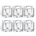 Glass Candle Holder Set of 6 Taper Candle Holders for Candlesticks Clear Crystal Candle Stick Candle Holders for Table Centerpiece Square Candlestick Holders for Wedding Easter Christmas Thanksgiving