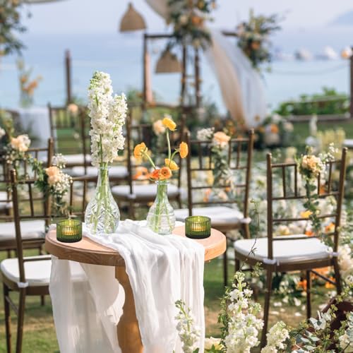2 Pcs Tealight Candle Holder,Votive Candle Holders Glass Candle Holders Tea Lights Candle Holder for Table Centerpiece Decor Party&Home,Wedding Deco (Green) - color: Green