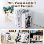 Aertiavty 2 Pcs Bookends for Shelves, Large Heavy-Duty Morden Vase Book Ends, Non-Skid Butterfly Bookends, Decorative Book Holder for Home Office, Metal Black Floral Book Stopper, 1 Pair - style: Butterfly Vase