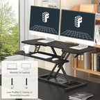 FLEXISPOT 40" Wide Standing Desk Converter Sit to Stand up Riser Height Adjustable Computer Workstation with Spacious 2-Tier Desktop, Black - color: Black, size: 40" 1pc
