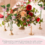 3 Pack 7.9" Glass Bud Vase Taper Candle Holder's Bud Vase for Flower Candlestick Sizes from 22mm to 27mm Adjustable Designed Specially for Taper Candle Holder for Tablescapes, Wedding Decor - size: 7.9"
