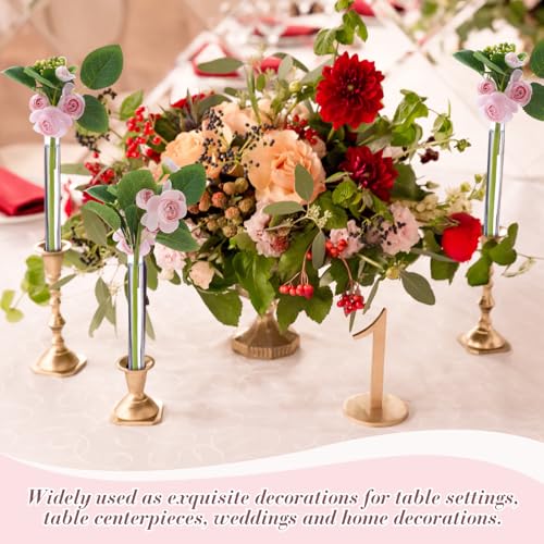 10 Pack 3.9" Glass Cylinder Bud Vase Taper Candle Holder's Bud Flower Vase Specially for Candlestick Adjustable Designed for Taper Candle Holder for Tablescapes, Wedding Decor - size: 3.9"