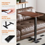 Sweetcrispy Overbed Bedside Table with Wheels, Adjustable Hospital & Home Use Bed Table, Rolling Laptop Table, Mobile Standing Desk, Rust - color: Rust