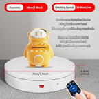 Remote Motorized Electric Turntable Rotating Display Stand Spinning Rotating Platform 360 Photography Turntable Motorized Spinning Platform for Photography,Display,3D Scaner - size: 7.9inch/White/100Lbs Load