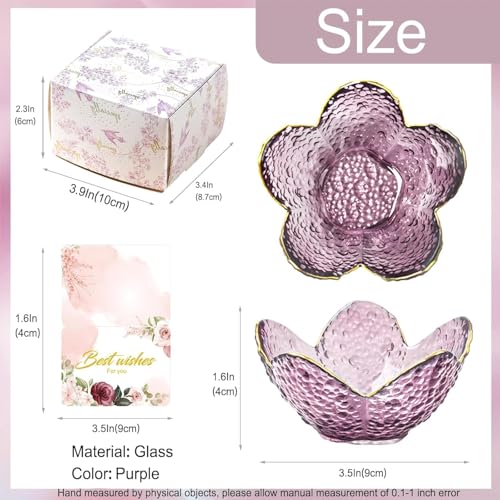 Mini Flower Ring Plate Jewelry Storage Tray Ring Holder for Dressing Table, Bedside Table, Room Bathroom Decoration, Cute Valentine's Day Christmas Birthday Gift for Women (purple 2pcs) - color: 2pcs purple Jewelry Trays