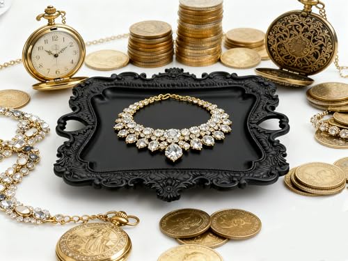 khtumeware 1 Pack Jewelry Dish Matte Black Jewelry Trays ideal for holding jewelry rings and small trinkets. - color: Matte Black