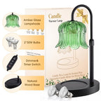 Candle Warmer Lamp Adjustable Timer Electric－Green Flower-Shaped Wax lamp - color: Green