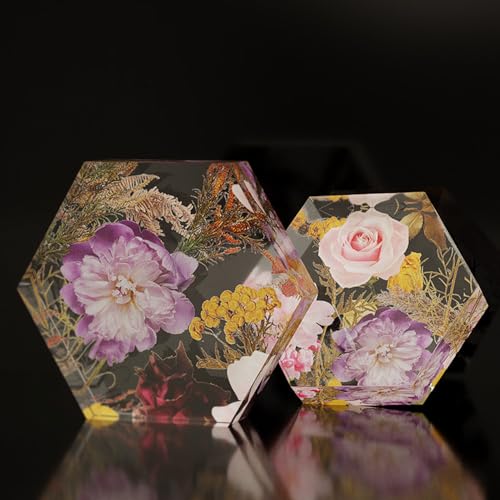 Resin Molds Silicone, Large Hexagon Silicone Molds Epoxy Resin Casting Craft Mold for Flower Preservation Bookends, Art Casting DIY Home Decor Wedding Valentine