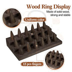 Juexica 18 Fingers Wood Ring Display Wooden Finger Ring Stand for Selling Jewelry Display Holder Showcase for Storage(Black Gray) - color: Black Gray