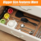 Criusia 18 Pcs Large Size Clear Drawer Organizer Set, Acrylic Non Slip Non Cracking Kitchen Drawer Storage Tray Divider, Multifunctional Storage for Cosmetics, Bathroom, Tools, Kitchen and Office - size: 18 Pack