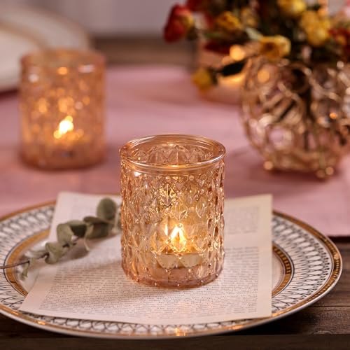 36 Pcs Gold Votive Candle Holders, Tealight Candle Holder Glass for Table Centerpieces, Gold Candle Holders for Wedding Decor, Bridal Shower & Home Parties Supplies Decor - color: Gold