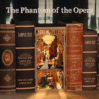 CCCDF Book Nook Kit, DIY Miniature Dollhouse Booknook Kit, 3D Wooden Puzzle Bookend Bookshelf Insert Decor with LED Light for Teens and Adults (Phantom of The Opera) - style: Phantom of The Opera