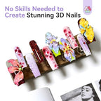 SAVILAND 3D Silicone Nail Art Molds: 5PCS Quick & Easy 3D Silicone Nail Molds with Flower Shell Letter Mold Reusable Clear Modeling Templates Tools for Fast Sculpting Design Home DIY Salon Manicure - color: Clear