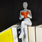 Pulp Reading Women Figurine, Reading Statues for Home Decor, Thinker Statue Decor Modern Figurines Abstract Sculpture for Home Decoration Living Room Office Bookshelf Shelf Table (B) - style: B