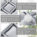 Henoyso 2 Pieces 12 Grid Velvet Watch Tray Jewelry Organizer Stackable Watch Bracelet Bangle Display Holder Adjustable Pillow (Gray) - color: Gray, size: 12 Grid