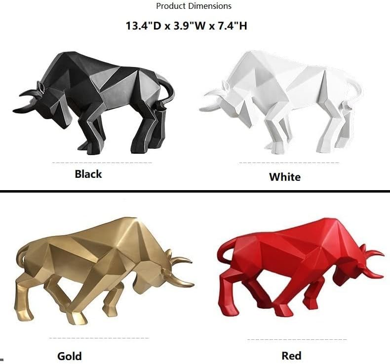 SMRTHMRT Abstract Geometric Sculptures Animals Statues,Collectible Figurines Home Office Tabletop Ornaments (Gold) - color: Gold