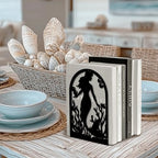 Peacoblue Metal Bookends for Shelves, Modern Decorative Heavy Duty Study Book Support Stoppers for Office, Desk, Shelf, Room 5.3"x4.3"x7.9" Cast Iron Simple Tall Bookends, 1 Pair (Mermaid) - style: Mermaid
