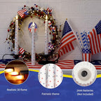 4th of July Candles, Flameless Taper Candles with Remote, 9.6" Red White and Blue Star Candles, Real Wax Flickering Independence Flameless Candles, Patriotic Candles, Battery Candles, Set of 3 - color: Patriotic White