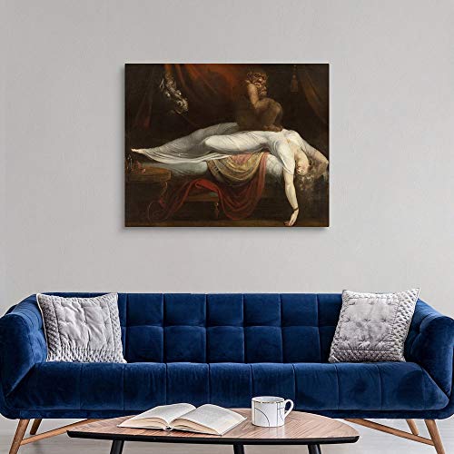 CANVAS ON DEMAND The Nightmare, 1781 Canvas Wall Art Print by Henry Fuseli, Figurative, Home Decor, Artwork, 45"x36" - size: 45"L x 36"W