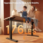 FEZIBO Standing Desk, 63×28 Inches Electric Height Adjustable, Sit Stand Up, Computer Office Desk with Splice Board, Black Frame/Black Walnut TOP - color: Black Walnut, size: 63 x 28
