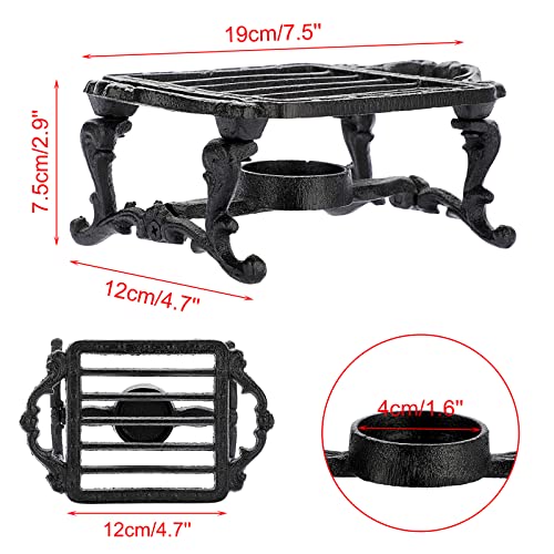 Sumnacon Tea Warmer Cast Iron Tea Pot Warmer with Tealight Candle Holder Sturdy Functional Teapot Warmer Stand for Office Party or Desk RetroTea Pot Heater for Heating Milk,Tea,Coffee,Food (Pack of 2) - size: 7.5x4.7 Inch (Pack of 2)