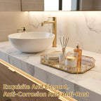 Durable Decorative Organizer for Dresser, Bedroom, Bathroom Countertops - Spacious with Handle in Your Desk Space Scratch-Resistant - Gold(Large)