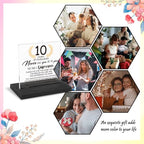 10 Years Work Anniversary Desk Decor Gifts for Employee, 10th Grade Promotion Gifts for Coworker,Modern Transparent Acrylic Desk Plaque with Inspirational Quotes, 10 x 10 x 1.5 cm,XXY108 - style: 10 Years Work Anniversar