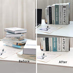 Muso Wood Bookends for Shelves, Decorative Book Ends for Children, Non-Skip Wooden Bookends for Office/Home/School (Walnut 1 Pair)