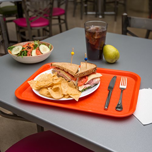 Carlisle FoodService Products CT121624 Café Standard Cafeteria / Fast Food Tray, 12" x 16", Orange - color: Orange