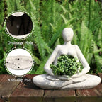 Planters for Outdoor Indoor Plants Succulent Planter Plant Flower Pots Unique Head Face Garden Vase with Drainage Hole Woman Yoga - color: Yoga Woman