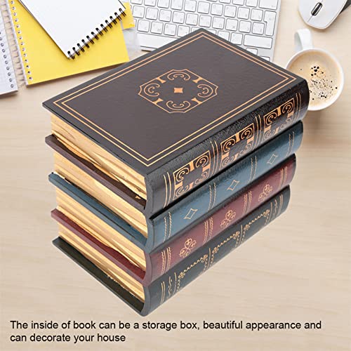 Acouto Fake Book Box European Vintage Decorative Fake Book Storage Decorative Bookends Home Office Shelf Decoration (13.2 * 16cm / 5.2 * 6.3in)