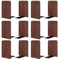 6Pairs Book Ends Bulk Square Wooden Book Ends Heavy Duty Bookends - color: Square Blackwalnut, size: 6Pair