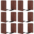 6Pairs Book Ends Bulk Square Wooden Book Ends Heavy Duty Bookends - color: Square Blackwalnut, size: 6Pair