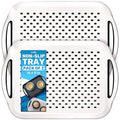 Food Trays for Eating on Couch - 2 Pack - Non Slip Dinner Trays for Eating Set of 2 Non Slip Serving Tray and Food Tray with Handles (White) - color: White - 2 Pack