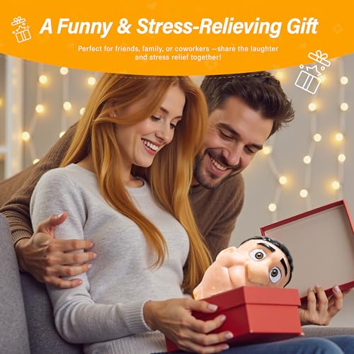 brenzo 2026 New Refillable Pimple Popping Toy – Big Head Squeeze Toy with Black Hair for Stress & Anxiety Relief, Realistic Pus Burst Fidget Toy, Funny Gag Gift for Adults - style: B-black