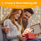 brenzo 2026 New Refillable Pimple Popping Toy – Big Head Squeeze Toy with Black Hair for Stress & Anxiety Relief, Realistic Pus Burst Fidget Toy, Funny Gag Gift for Adults - style: B-black