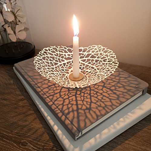 OShadow Leaf Candleholder - Candle Sticks Holder Decor for Coffee Table Decor - Decorative Candle Holders for candlesticks - Flower Shaped Candle Holder - Taper Candles - Leaf Decor for Shelf Decor - size: 2pcs Leaf Candle Holder