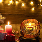 SUPERFINDINGS 1PC Iron Butterfly Candle Holder 4.1x4.1x3.5inch Decorative Candlestick Holder Art Tealight Candle Holder Golden Cup Candlestick for Home Table Christmas Party Decoration