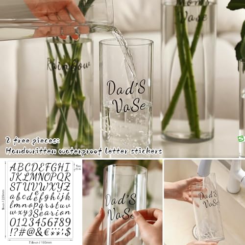 Acrylic Cylinder Plastic Vase for Centerpiece, Unbreakable Hurricane Tall Large Plastic Vases for Proposals Wedding, Hydroponic Decor Base Set of 2 with DIY Stickers (D 4" + D 4.8" X H 15.8" Clear) - color: 2 Clear-c