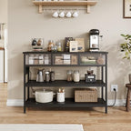 Lulive Entryway Table with Power Outlets, Console Table with 3 Fabric Drawers, Sofa Table for Living Room, Hallway, Couch, Foyer, Height Adjustable (Black, 43") - color: Black, size: 1-Pack 43 inches