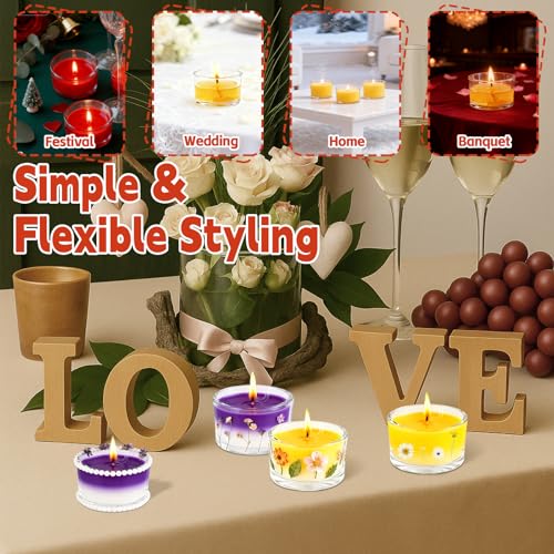 36 Pack Clear Glass Tealight Candle Holders, 1.8 Inch Wide x 1 Inch High, for 1.5" Tealights, Bulk for Wedding Centerpieces, Party, Dinner, Home Decor