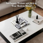 SAMAH Calacatta Viola Natural Marble Tray, Scalloped Storage Dish, Luxury Decorative Trays for Bathroom, Vanity, Dresser, Kitchen & Home Decor, Valentine's Day House Warming Gifts New Home (Square) - size: 7.8" x 7.8" x 0.7"